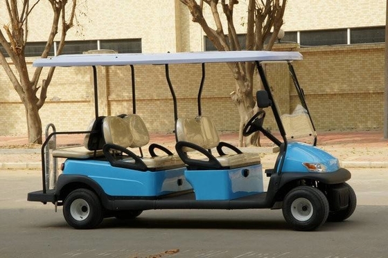 Electric 6 Seater Club Car Golf Buggy Sky Blue Color With Maintenance Free Battery