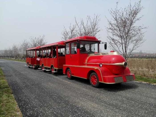 42 Person Electric Trackless Train With DC Motor For Amusements Park Playground